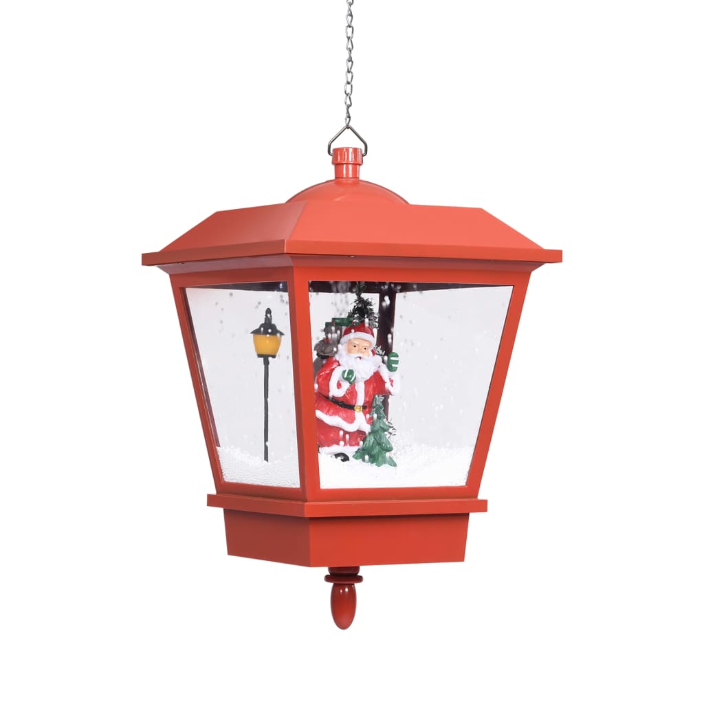 Vánoční Závěsná Lampa Led Světlo A Santa Červená 27X27X45 Cm