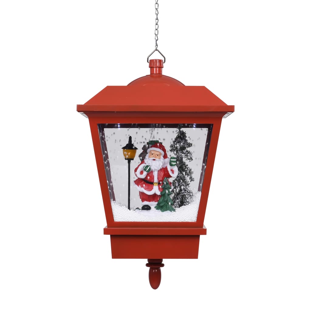 Vánoční Závěsná Lampa Led Světlo A Santa Červená 27X27X45 Cm