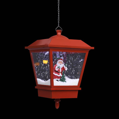Vánoční Závěsná Lampa Led Světlo A Santa Červená 27X27X45 Cm