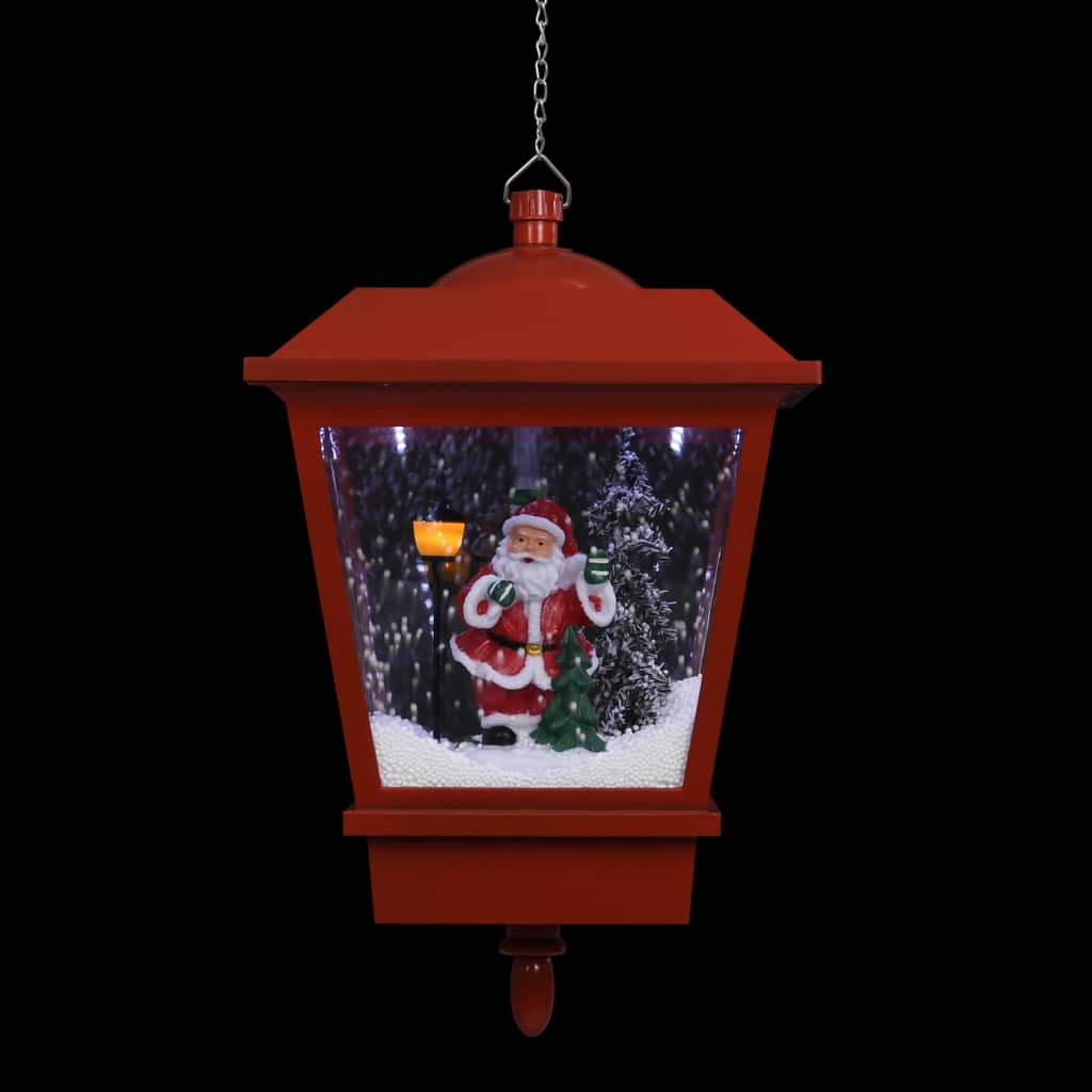 Vánoční Závěsná Lampa Led Světlo A Santa Červená 27X27X45 Cm