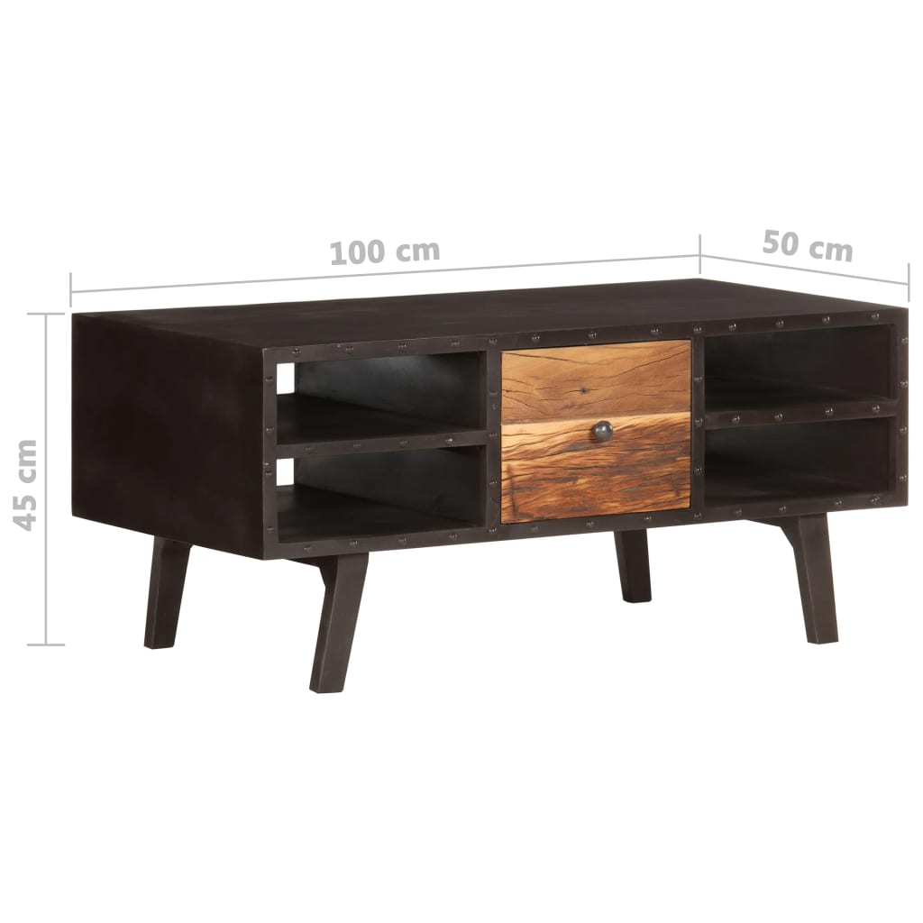Konferenční Stolek 100 X 50 X 45 Cm Masivní Recyklované Dřevo