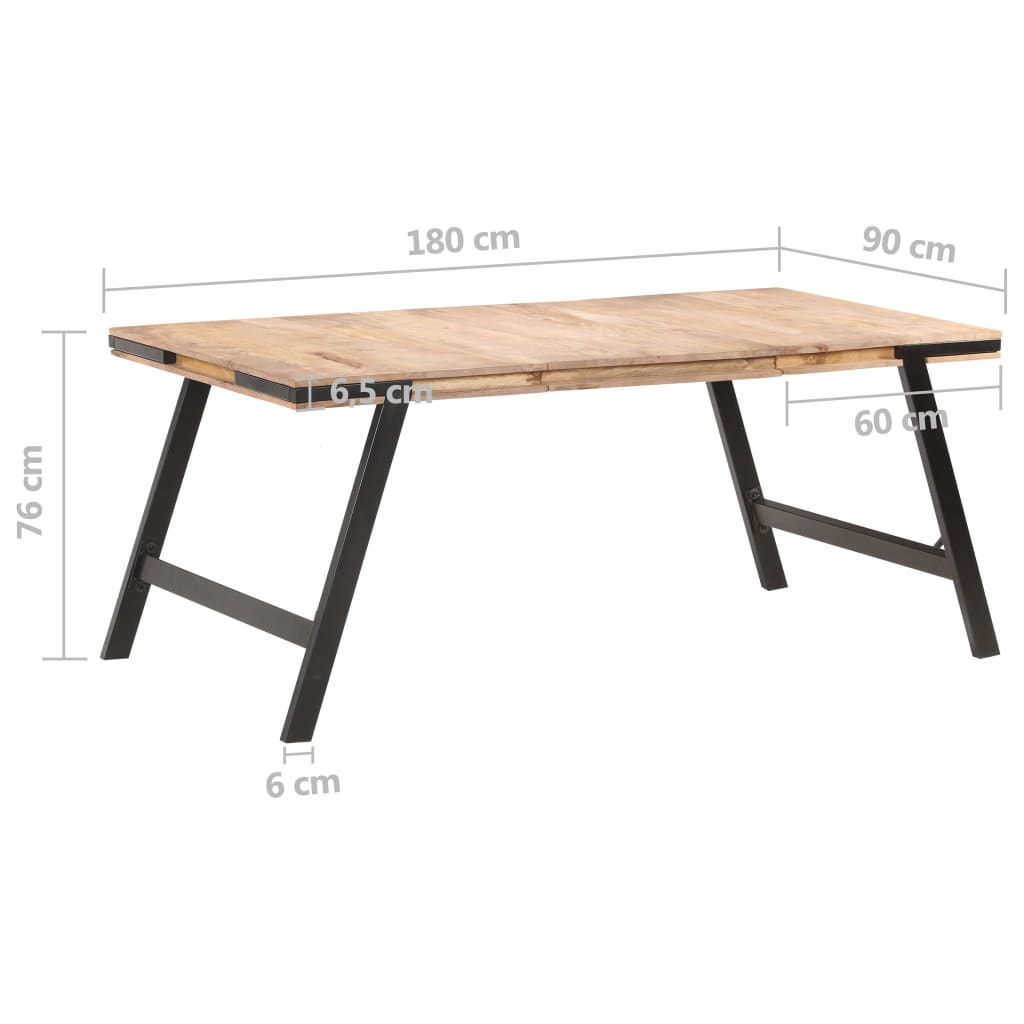 Jídelní Stůl 180 X 90 X 76 Cm Masivní Mangovníkové Dřevo