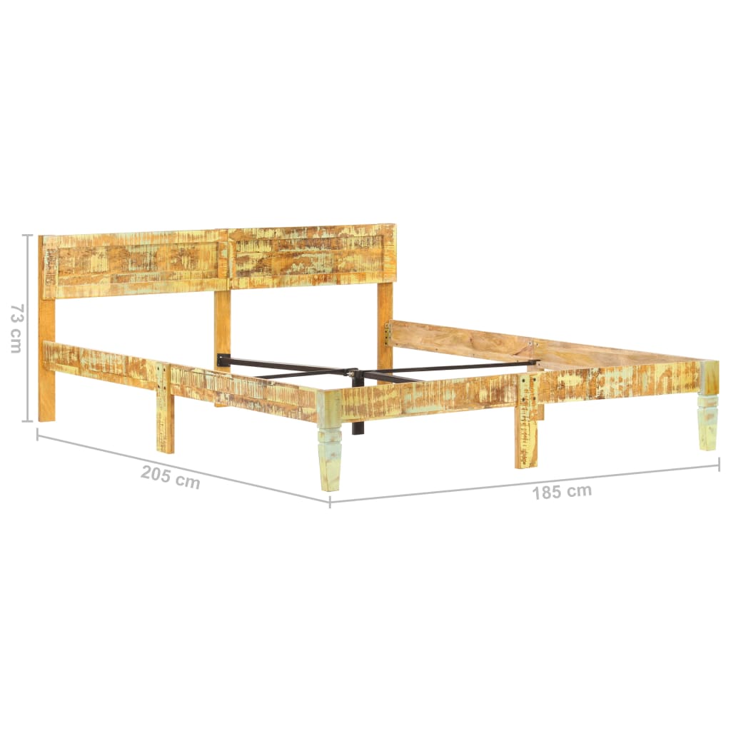 Rám Postele Masivní Recyklované Dřevo 180 X 200 Cm