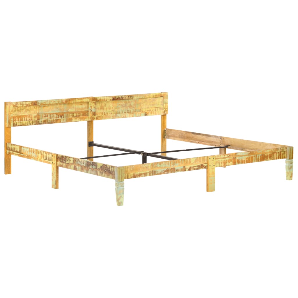 Rám Postele Masivní Recyklované Dřevo 200 X 200 Cm