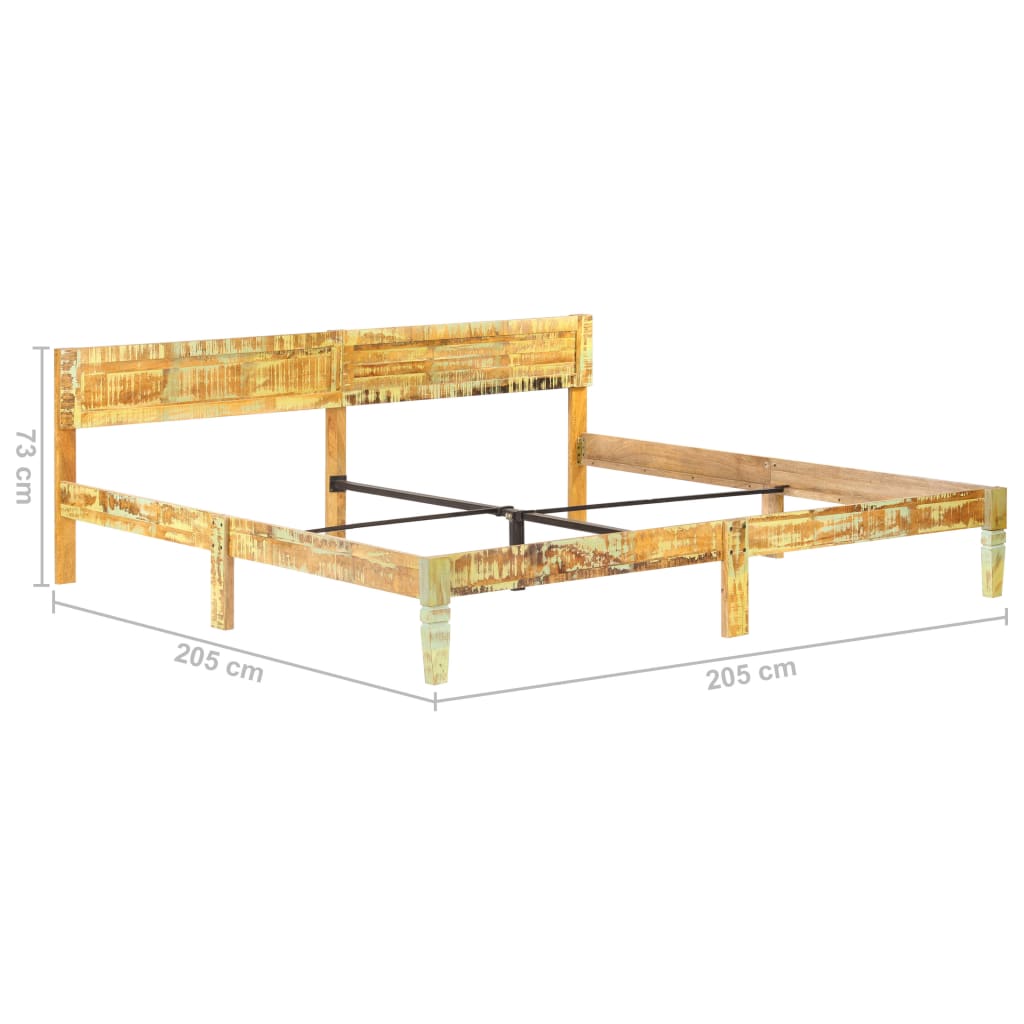 Rám Postele Masivní Recyklované Dřevo 200 X 200 Cm