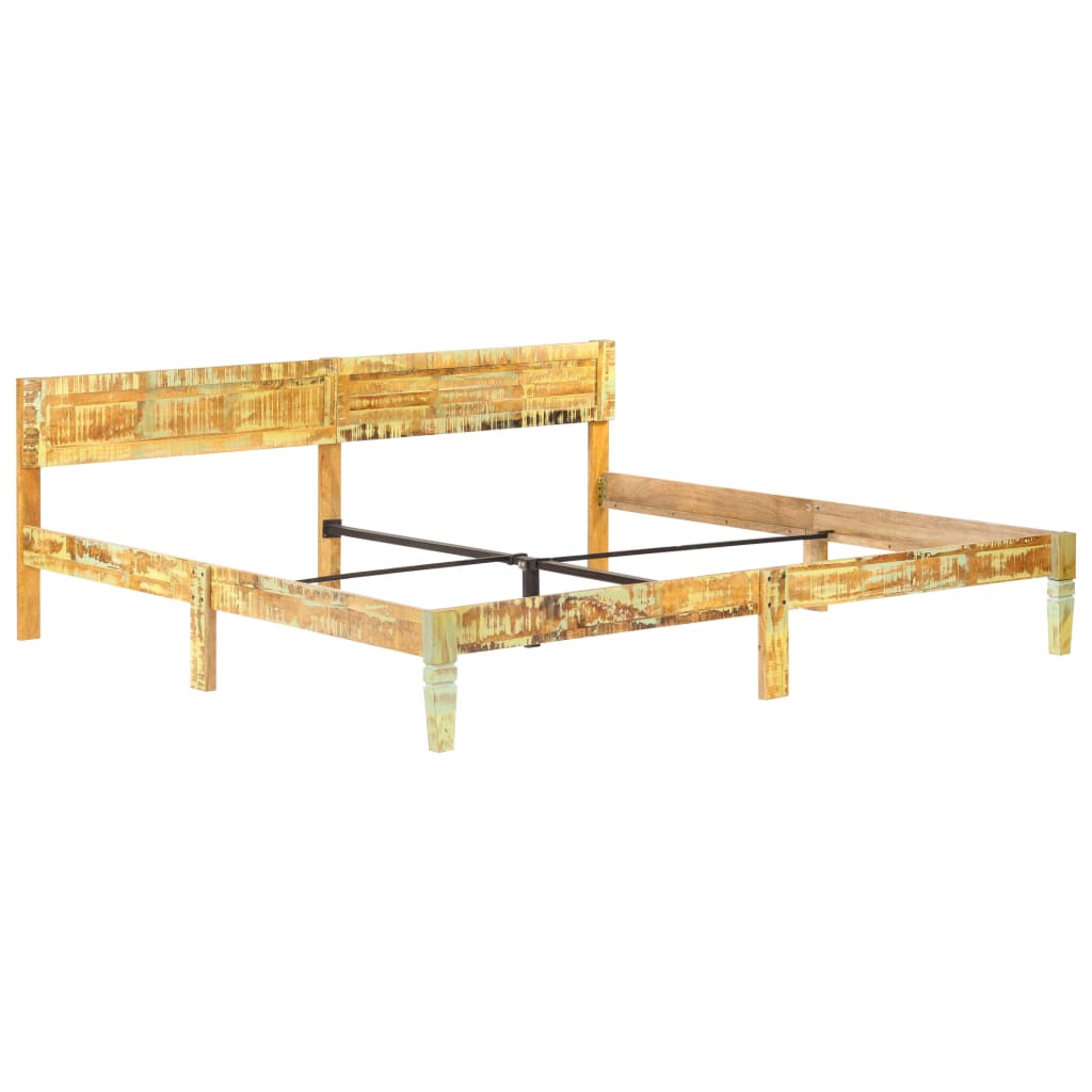 Rám Postele Masivní Recyklované Dřevo 200 X 200 Cm