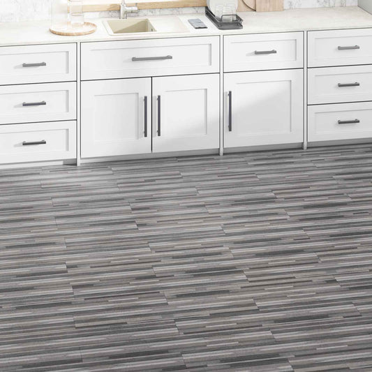 Podlahová Prkna 5,02 M² 36 Pcs Pvc Pruhovaná Šedá