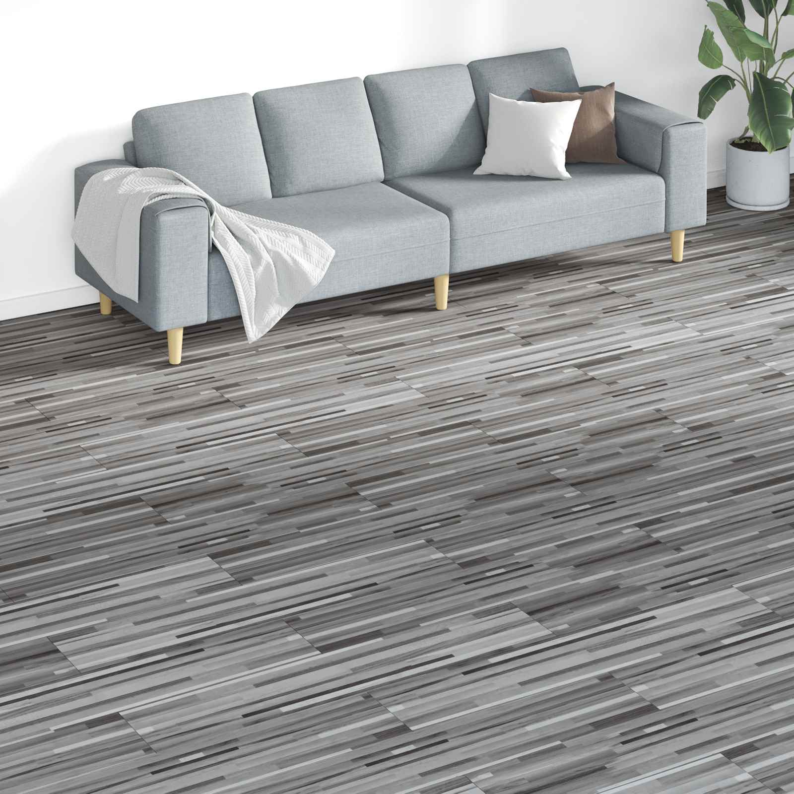 Podlahová Prkna 18 Pcs Šedý 5,26 M² Pvc