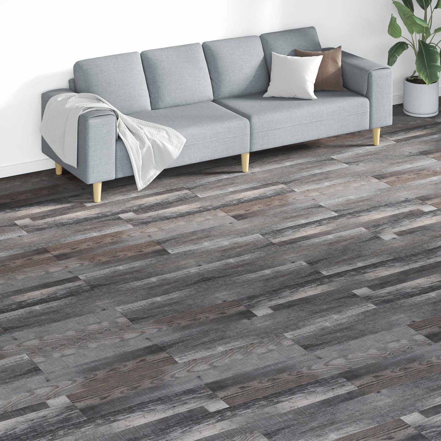 Podlahová Prkna 18 Pcs Šedý 5,26 M² Pvc