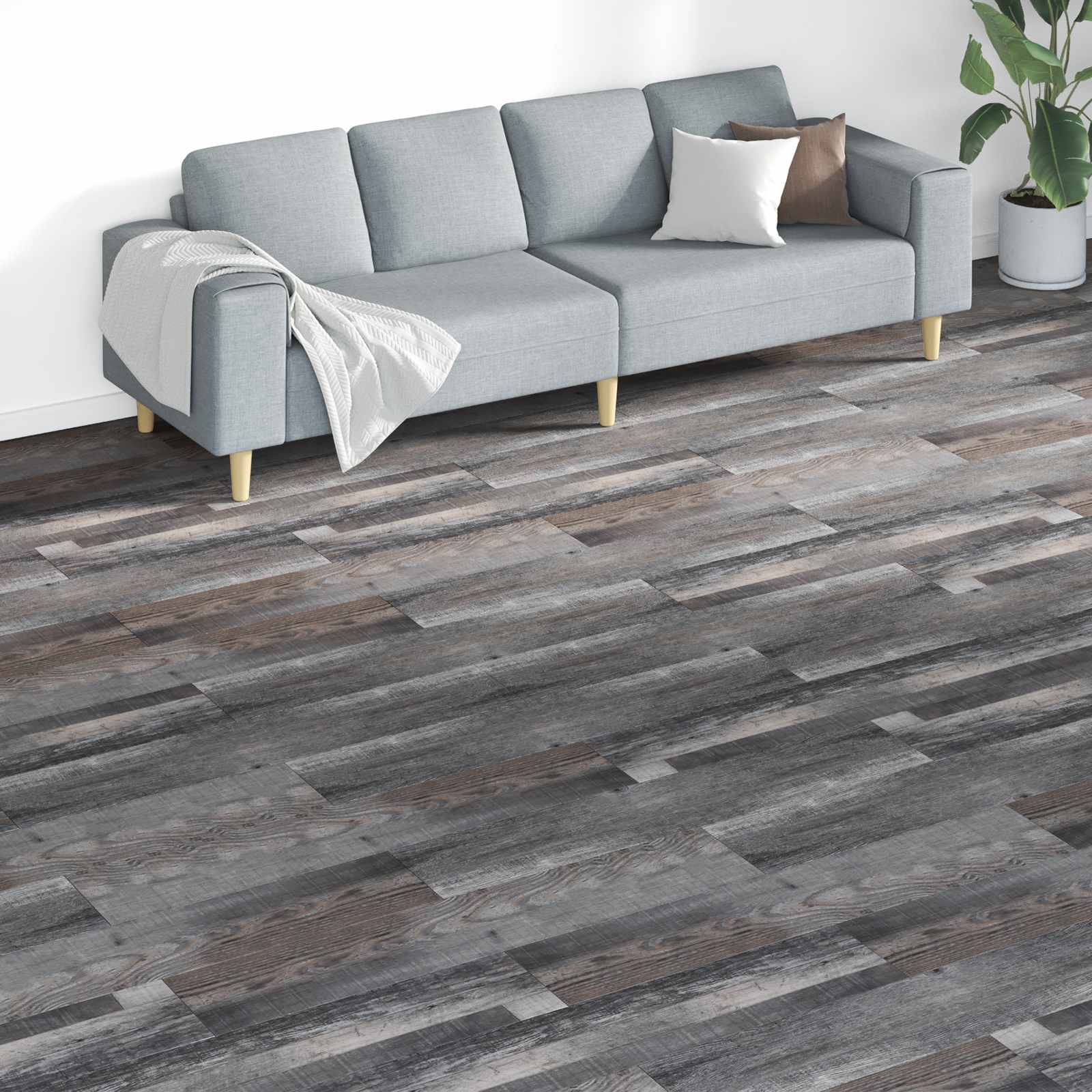 Podlahová Prkna 18 Pcs Šedý 5,26 M² Pvc