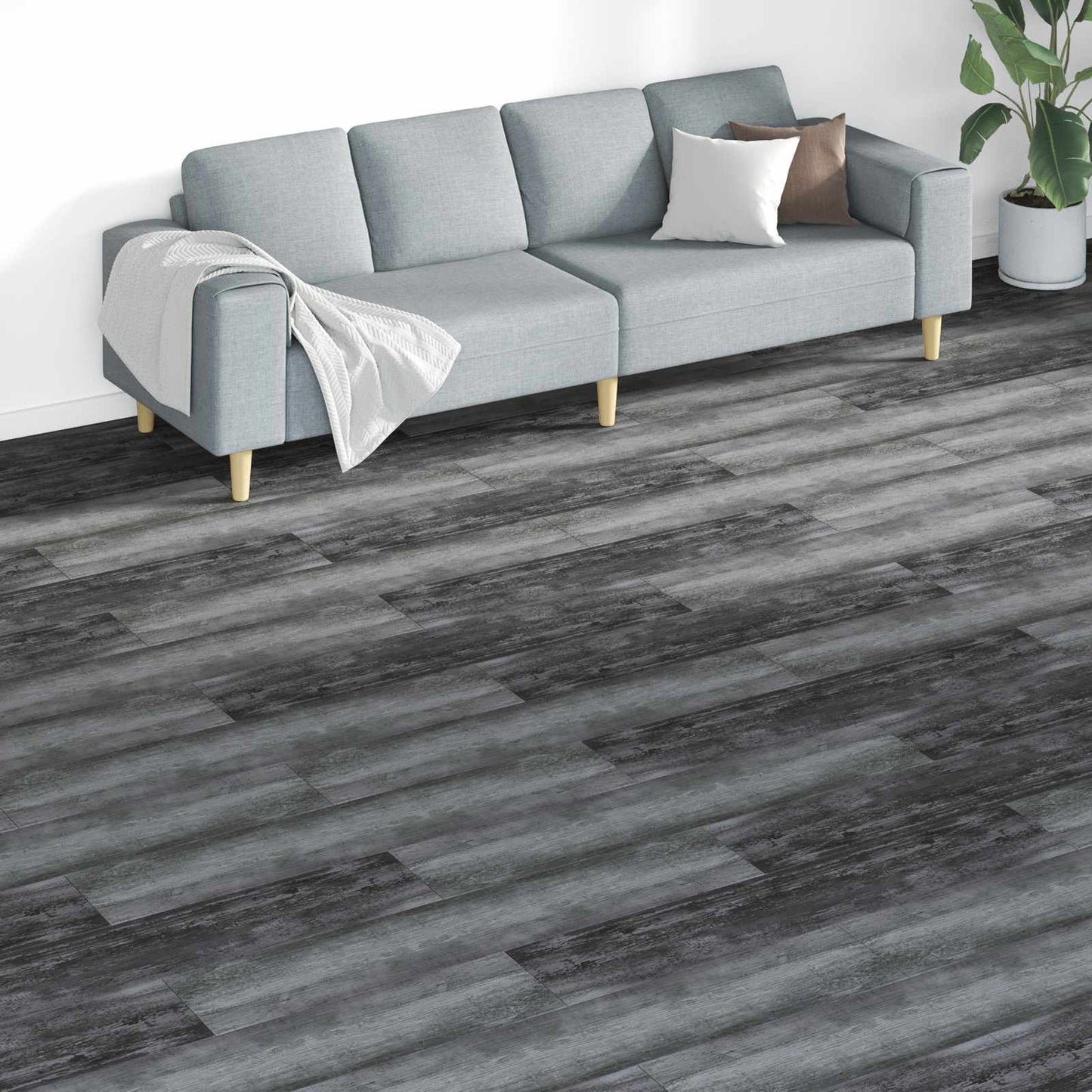 Podlahová Prkna 18 Pcs Šedý 5,26 M² Pvc