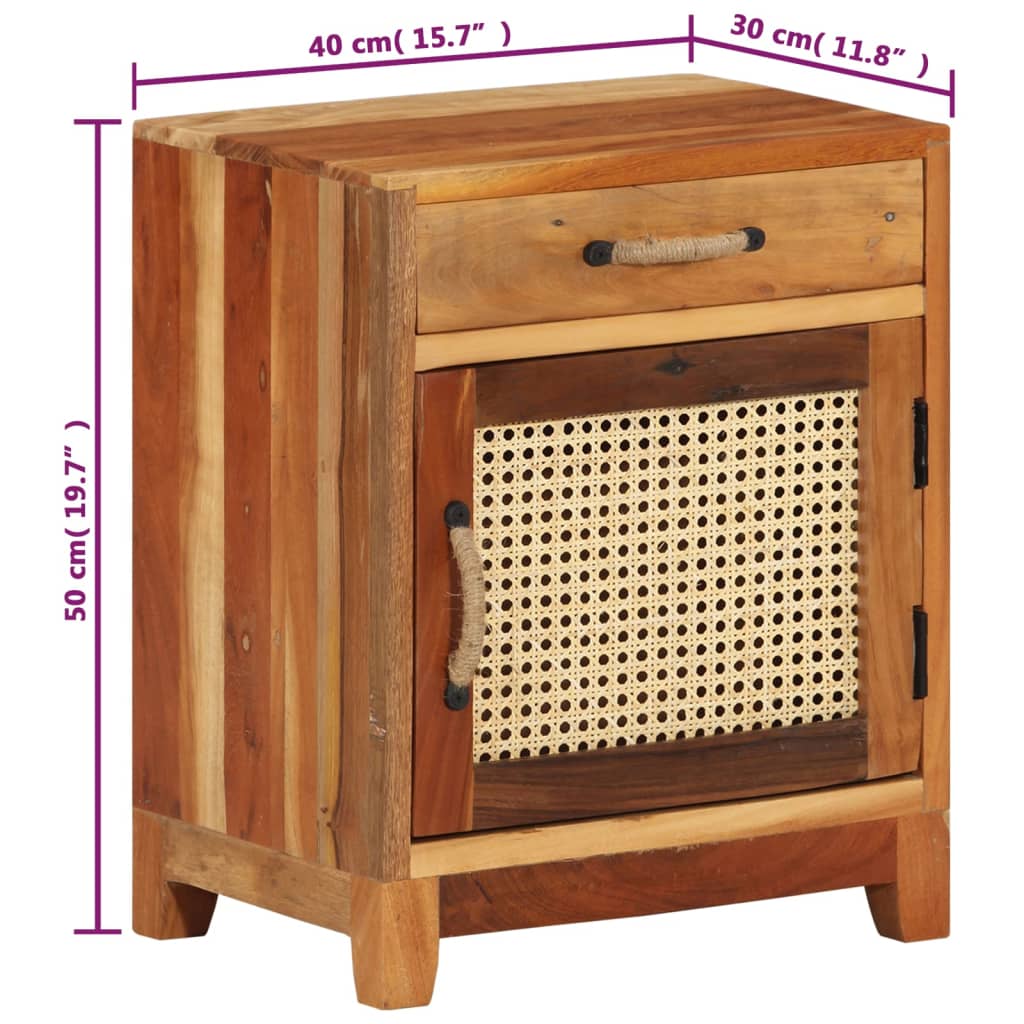 Noční Stolek 40 X 30 X 50 Cm Masivní Recyklované Dřevo