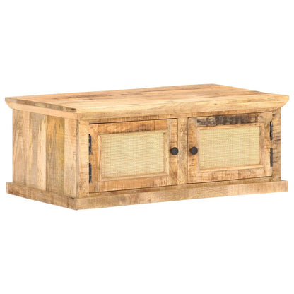 Konferenční Stolek 90X50X35 Cm Masivní Mangovník Přírodní Rákos