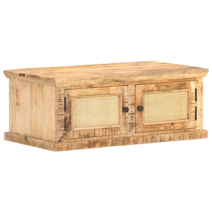 Konferenční Stolek 90X50X35 Cm Masivní Mangovník Přírodní Rákos