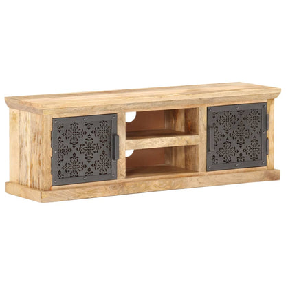 Tv Stolek S Ocelovými Dvířky 120 X 30 X 40 Cm Masivní Mangovník