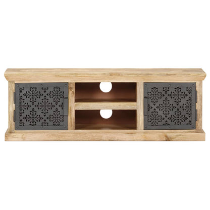 Tv Stolek S Ocelovými Dvířky 120 X 30 X 40 Cm Masivní Mangovník