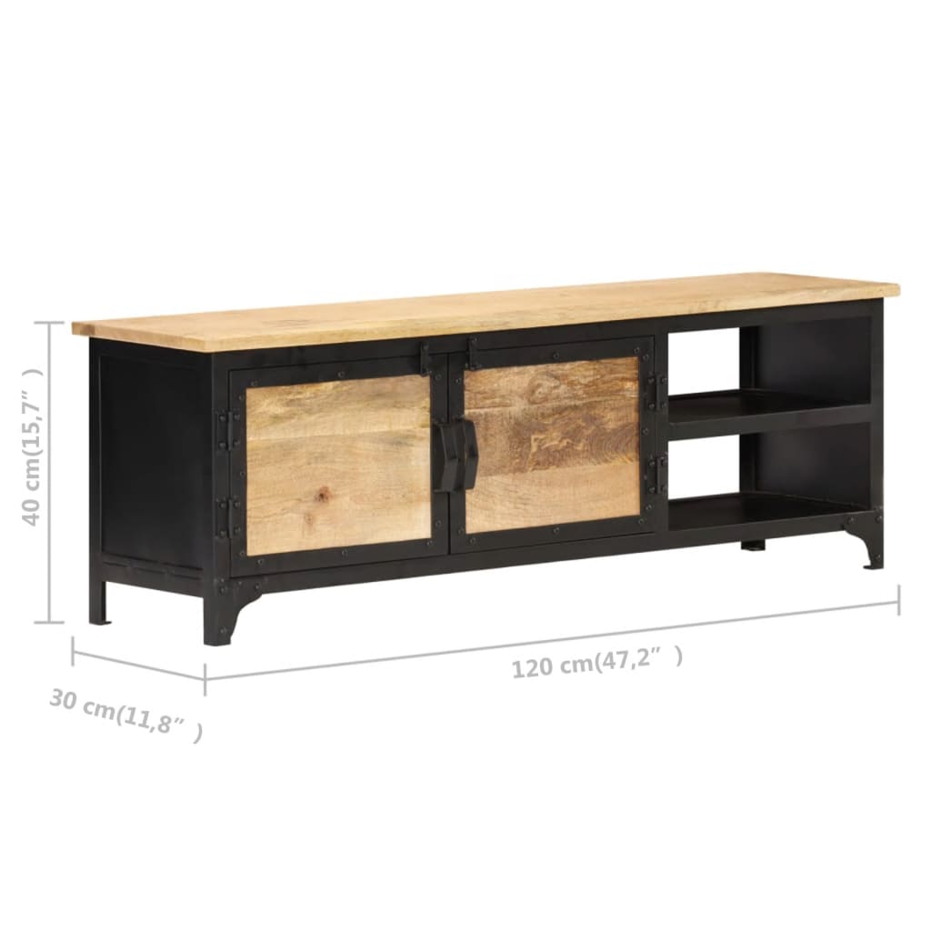 Tv Stolek 120 X 30 X 40 Cm Masivní Mangovníkové Dřevo