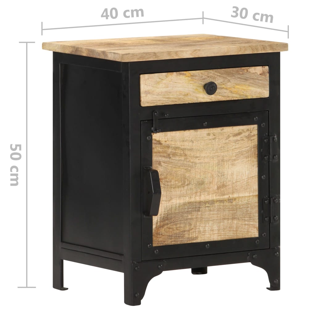 Noční Stolek 40 X 30 X 50 Cm Masivní Mangovníkové Dřevo