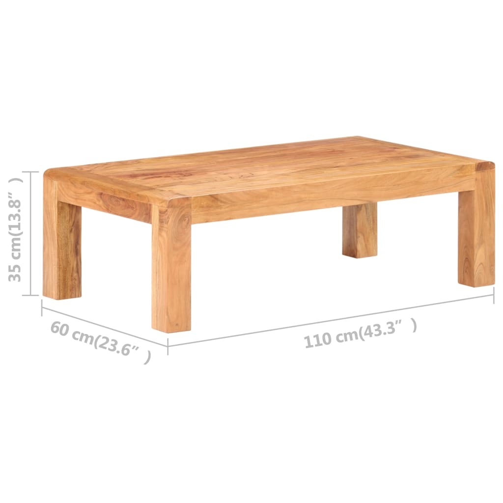 Konferenční Stolek 110 X 60 X 35 Cm Akácie S Medovým Povrchem