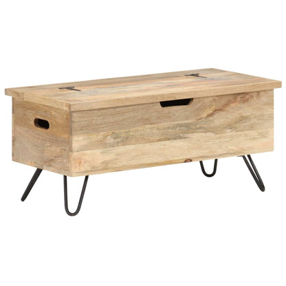 Úložná Truhla 90 X 40 X 45 Cm Masivní Mangovníkové Dřevo