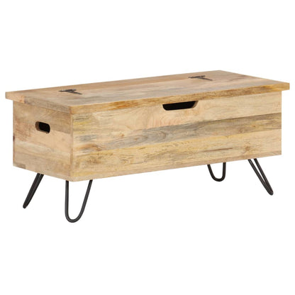 Úložná Truhla 90 X 40 X 45 Cm Masivní Mangovníkové Dřevo