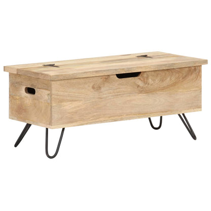 Úložná Truhla 90 X 40 X 45 Cm Masivní Mangovníkové Dřevo