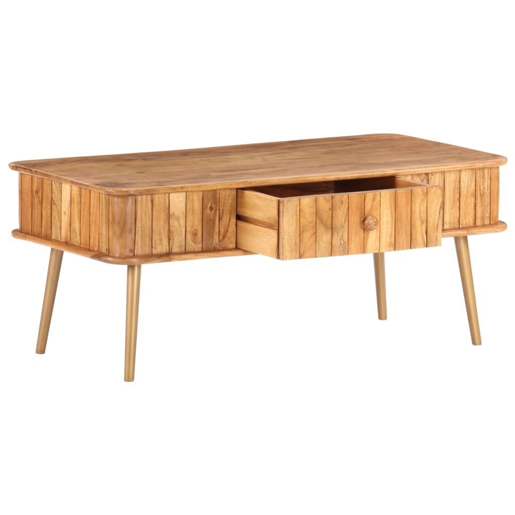 Konferenční Stolek 100 X 50 X 40 Cm Masivní Akáciové Dřevo