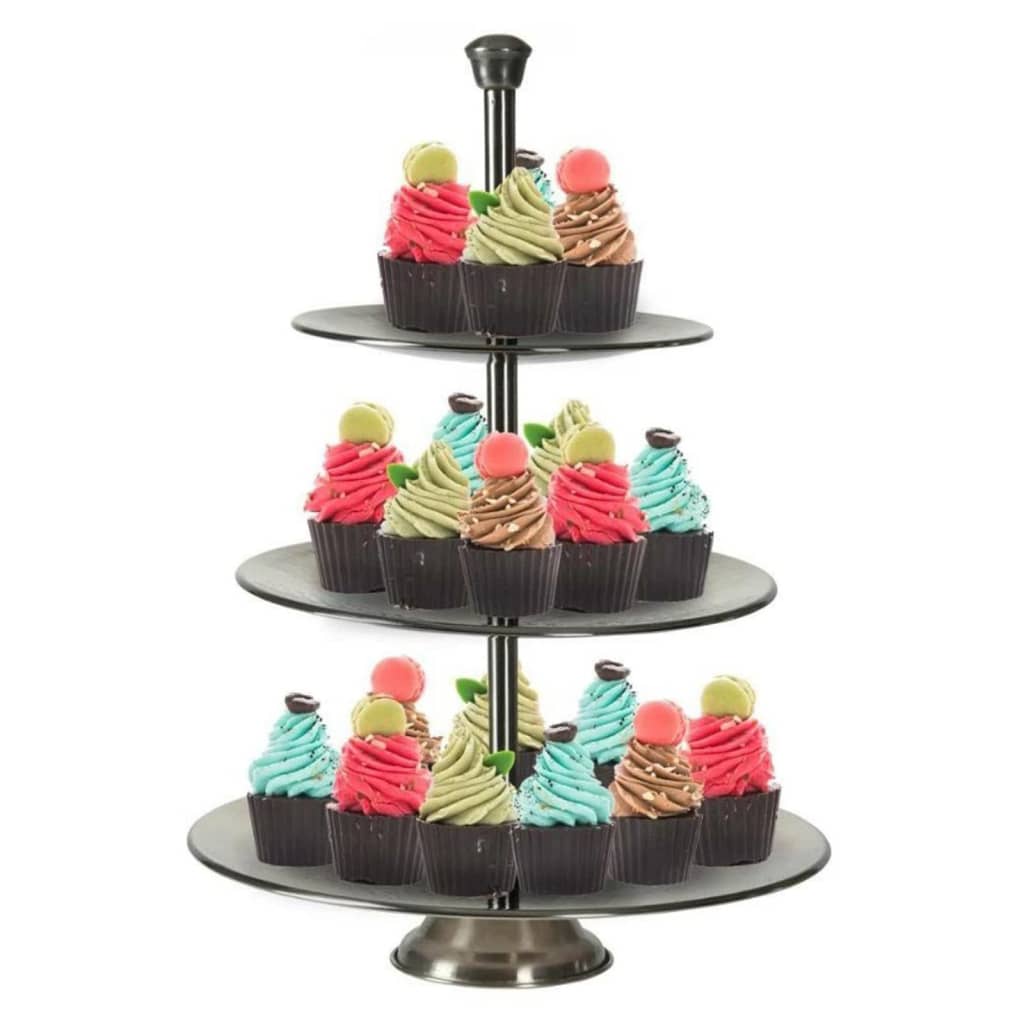 Excellent Houseware 3Patrový Servírovací Stojan 36,5 Cm Nerezová Ocel