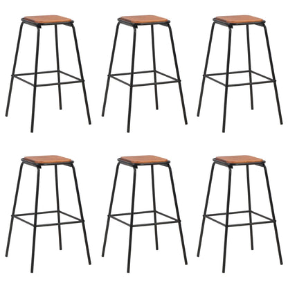 Barové Stoličky 6 Ks Černé Ocel