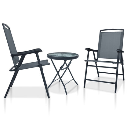 3Dílný Bistro Set Černý Ocel