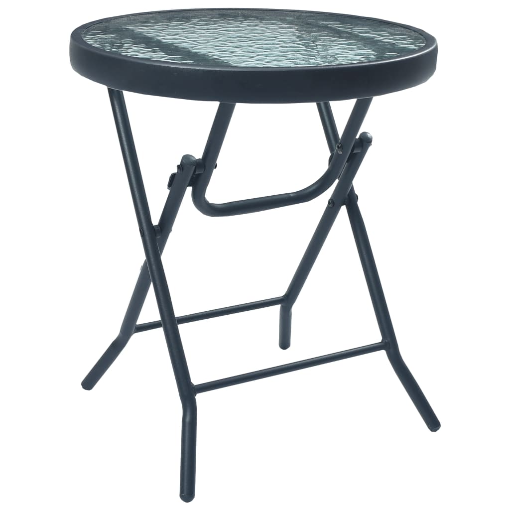 3Dílný Bistro Set Černý Ocel