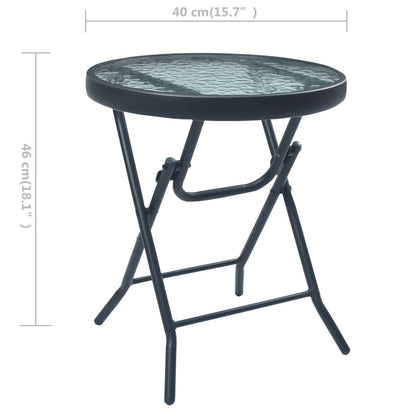 3Dílný Bistro Set Černý Ocel