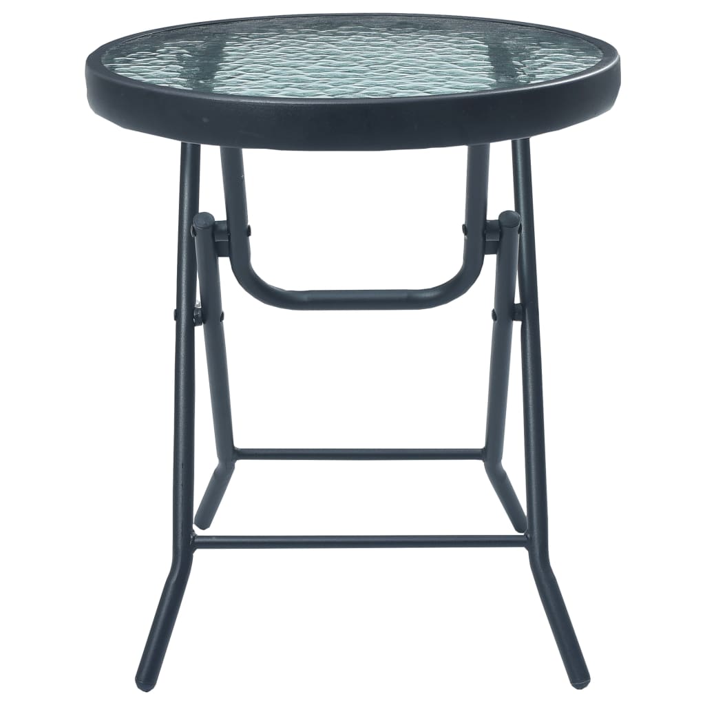 3Dílný Bistro Set Černý Ocel