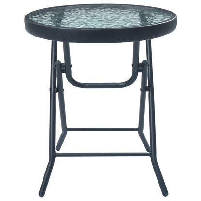 3Dílný Bistro Set Černý Ocel