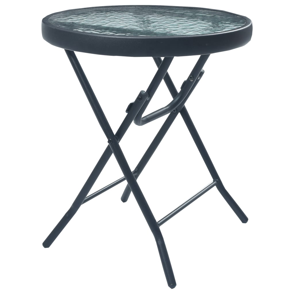 3Dílný Bistro Set Černý Ocel
