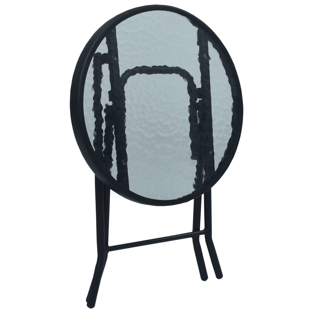 3Dílný Bistro Set Černý Ocel