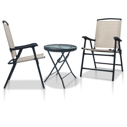 3Dílný Bistro Set Černý Ocel