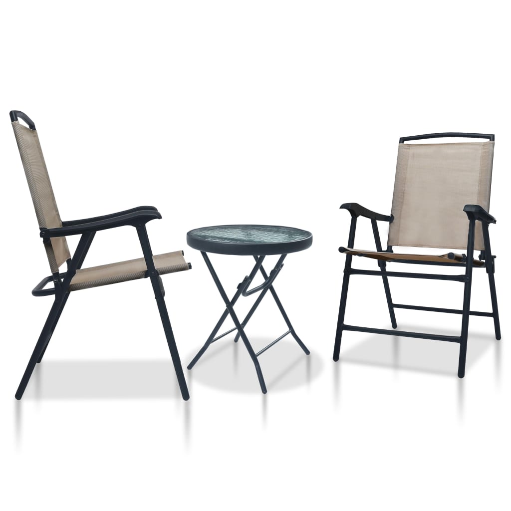 3Dílný Bistro Set Černý Ocel