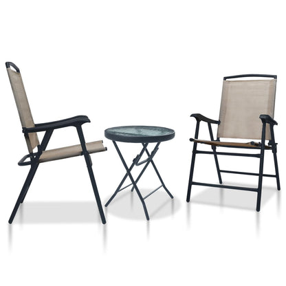 3Dílný Bistro Set Černý Ocel