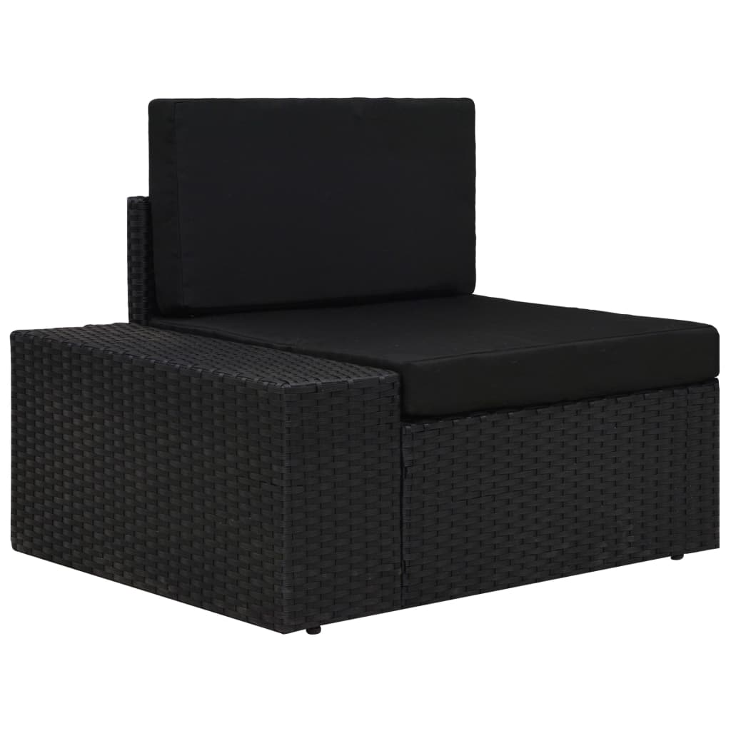 10Dílná Zahradní Sedací Souprava Polyratan Černá
