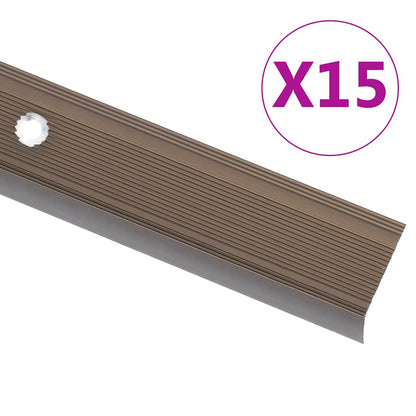 Schodové Hrany Ve Tvaru L 15 Ks Hliník 90 Cm Stříbrné