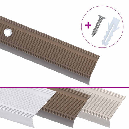 Schodové Hrany Ve Tvaru L 15 Ks Hliník 90 Cm Hnědé