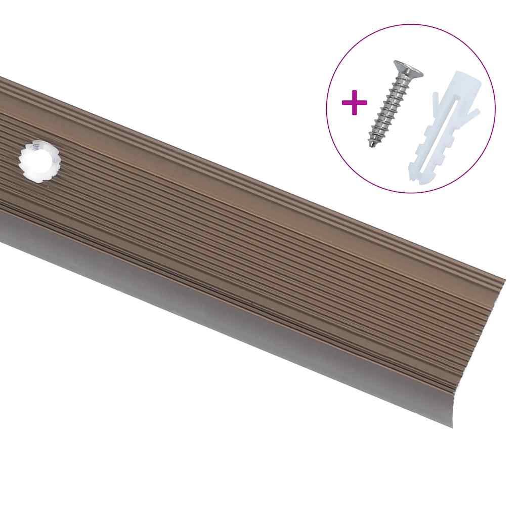 Schodové Hrany Ve Tvaru L 15 Ks Hliník 90 Cm Hnědé