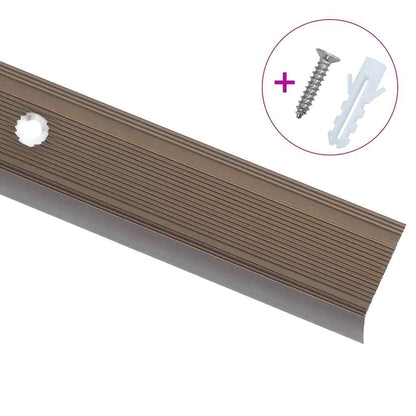 Schodové Hrany Ve Tvaru L 15 Ks Hliník 90 Cm Hnědé