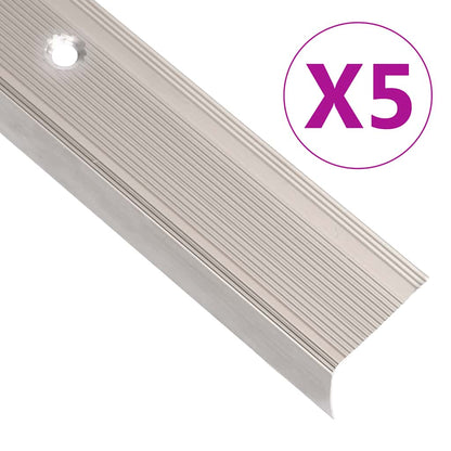 Schodové Hrany Ve Tvaru L 15 Ks Hliník 90 Cm Stříbrné