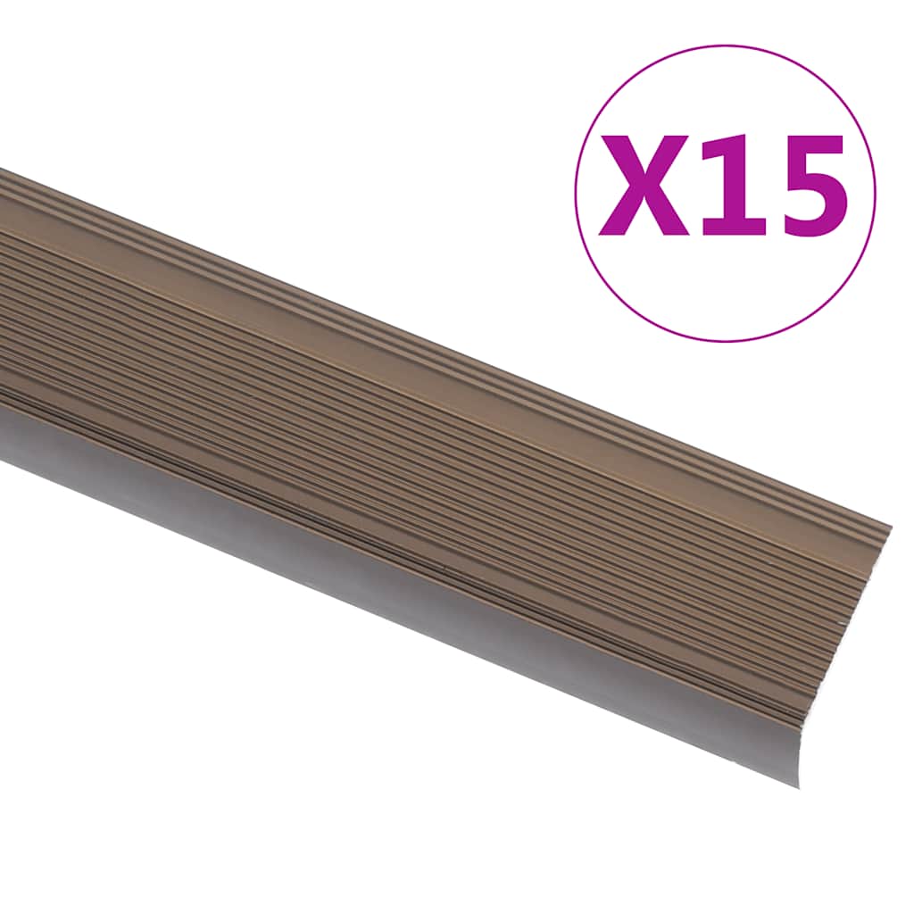 Schodové Hrany Ve Tvaru L 15 Ks Hliník 90 Cm Stříbrné