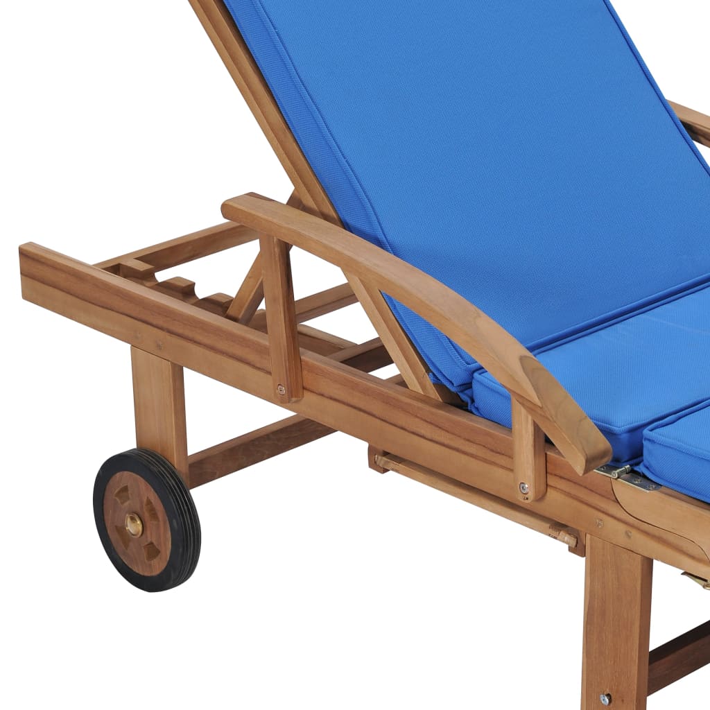 Zahradní Lehátka S Poduškami 2 Ks Masivní Teak