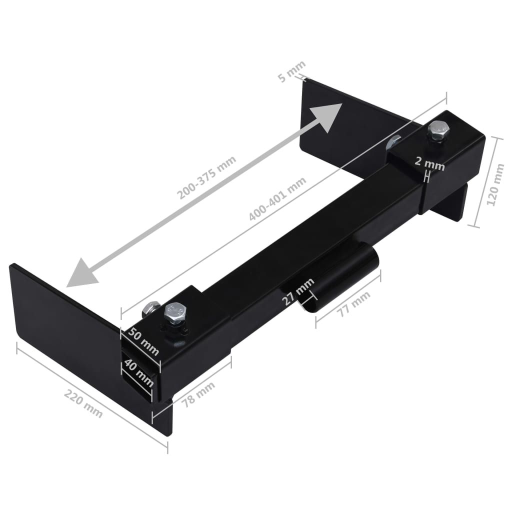 Adaptér K Uchycení Sněžné Radlice Na Zahradní Traktor Černý