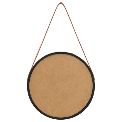 Nástěnné Zrcadlo S Popruhem 40 Cm Černé