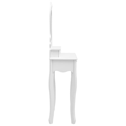 Toaletní Stolek Se Stoličkou Bílý 50 X 59 X 136 Cm Pavlovnia